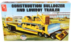 AMT1218 AMT Construction Bulldozer And Lowboy Trailer Kit 1/25 Scale Plastic Model Kit