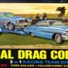 AMT 1/25 Cal Drag Combo 1964 Galaxie AWB Falcon And Trailer 3-In-1 Kit -Radio Control Models 1223